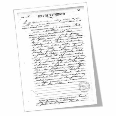 Certificado de matrimonio